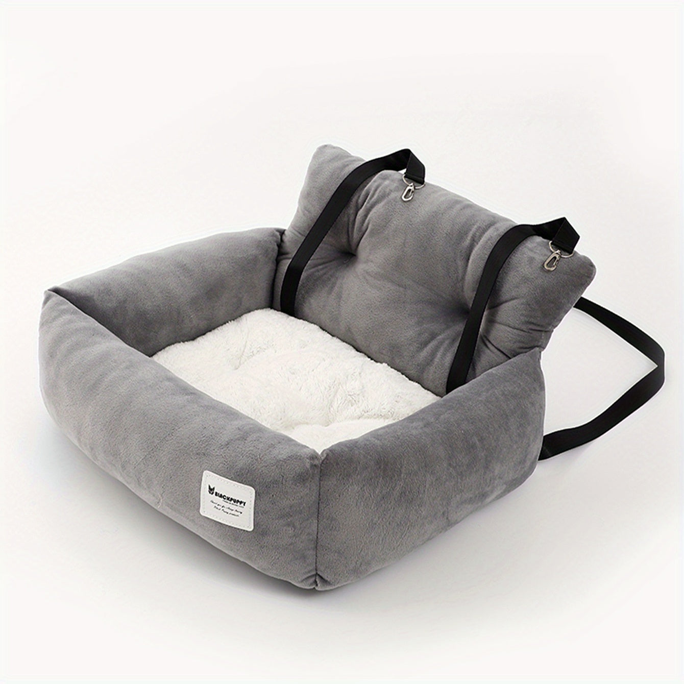 Soft Gray Pet Carrier, Car Seat for Cats and Small Dogs | Adjustable Straps, Ergonomic Design for Safe Travel, Secure Fit for Vehicles