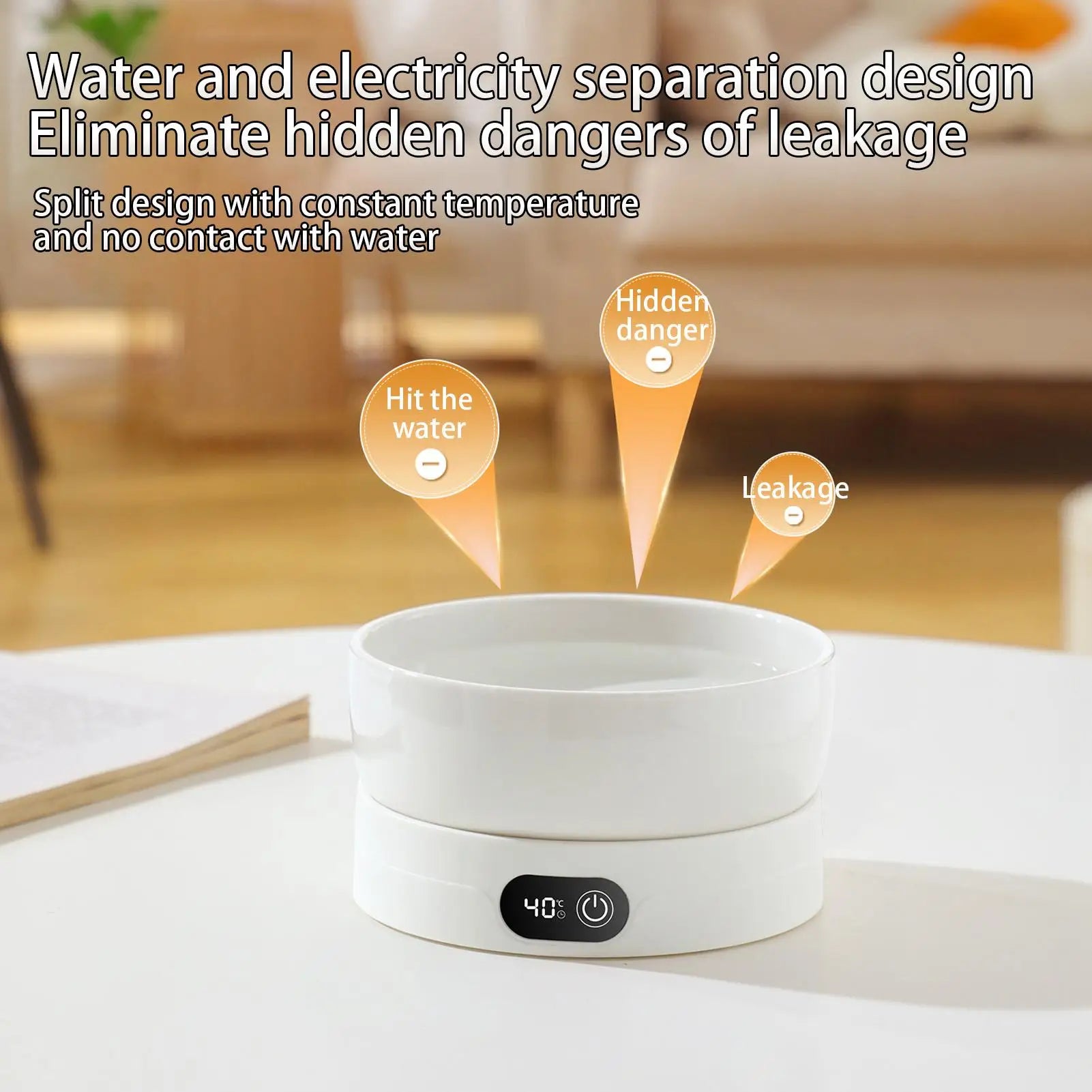 Heated Dog Dish Automatic No Freeze Pet Drinking Plate Thermal Heated Water Bowl For Chickens Ducks Animals Puppy Kitten