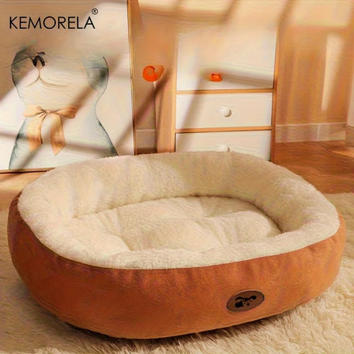 Cozy Oval Snuggle Pet Bed, Plush & Thickened Cat Bed Warm and Secure Bed for Cats and Small Medium Dogs, All Seasons