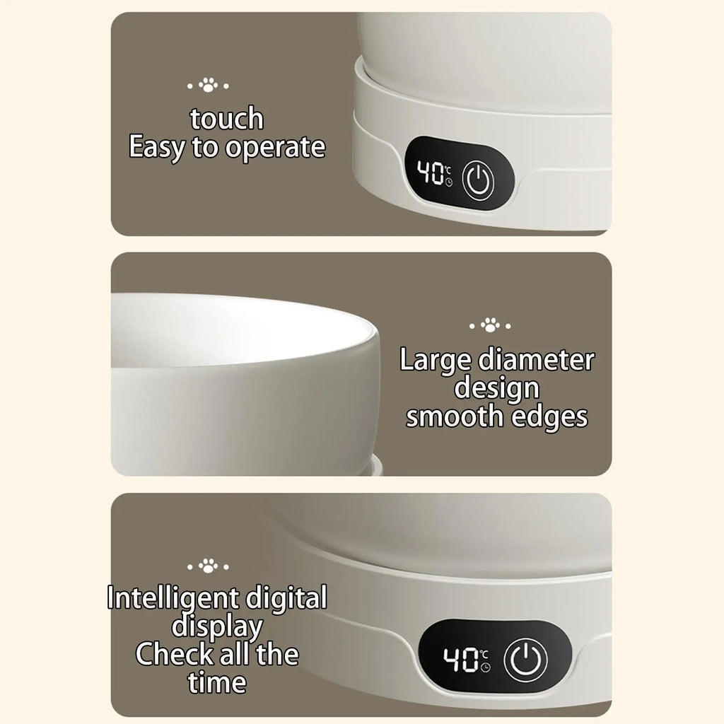 Heated Dog Dish Automatic No Freeze Pet Drinking Plate Thermal Heated Water Bowl For Chickens Ducks Animals Puppy Kitten